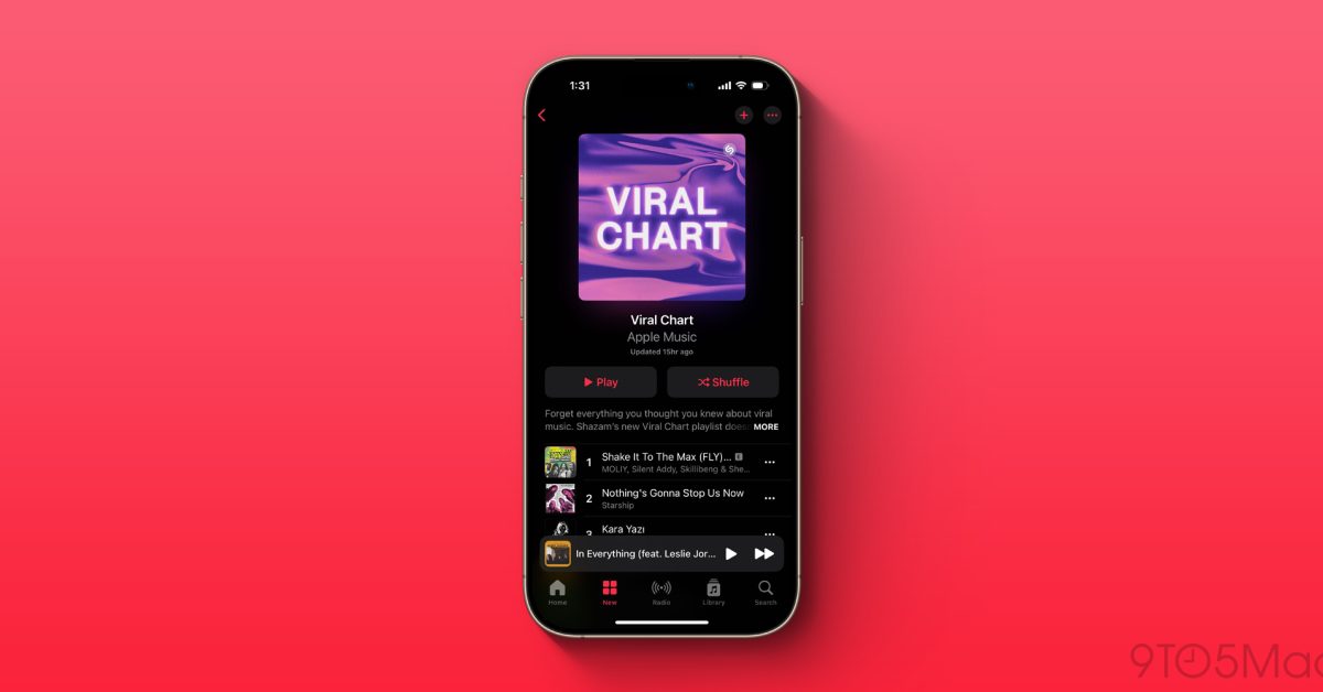 Apple Music запускает новый плейлист «Viral», основанный на активности Shazam плейлист "Viral Chart" для пользователей Apple Music, который работает на основе ежедневных данных Shazam