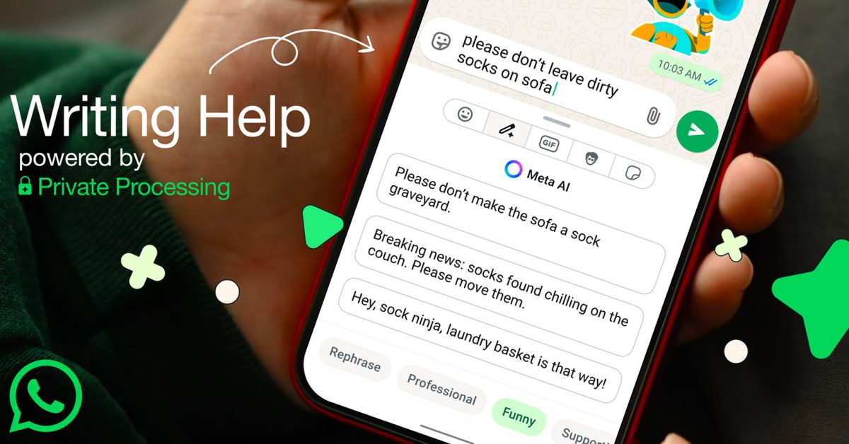 WhatsApp запускает ИИ-подсказки для написания сообщений на iOS