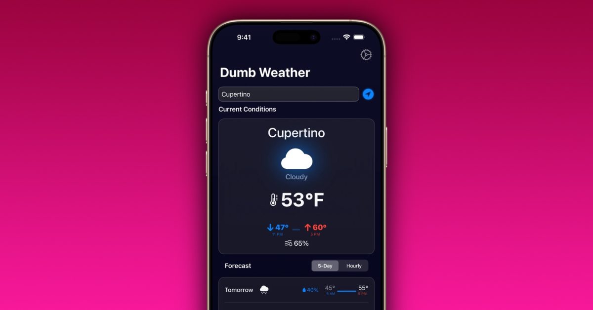 Инди-приложение «Dumb Weather»: точный прогноз без лишней информации