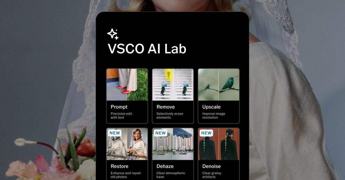 VSCO расширяет набор инструментов для редактирования AI Lab пятью новыми функциями